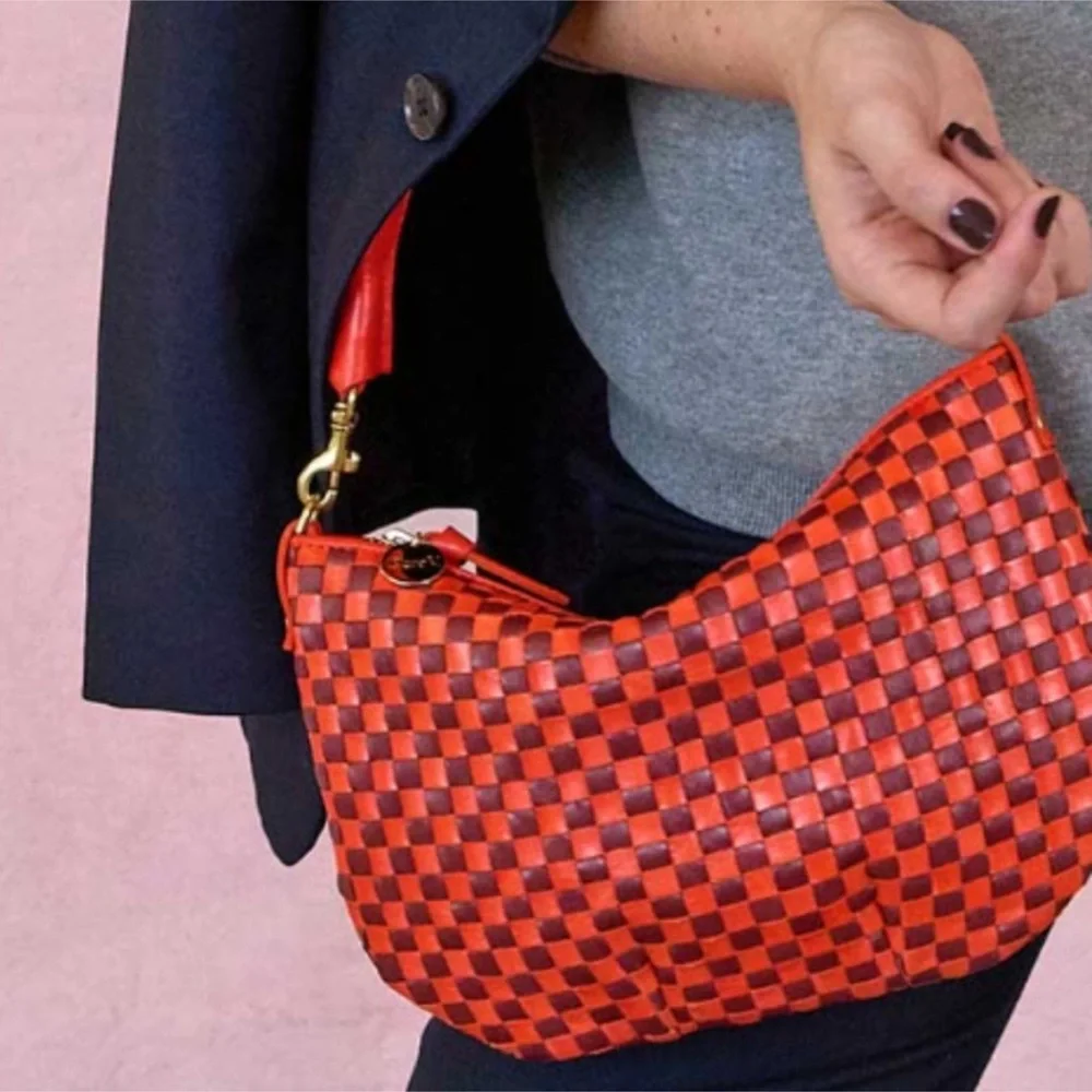 CLARE V PETIT MOYEN MESSENGER BAG in red NWT - Picture 6 of 6